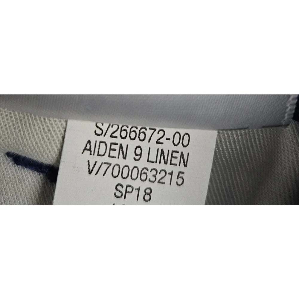 Banana Republic Mens 38 Blue 100% Linen Aiden Shorts striped Drawstring